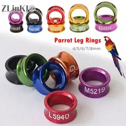 10Pcs Pigeon Foot Rings Bird Parrot Leg Rings Bird Feeding Identification 4/5/6/7/8mm Outdoor Flying Training Bird Supplies