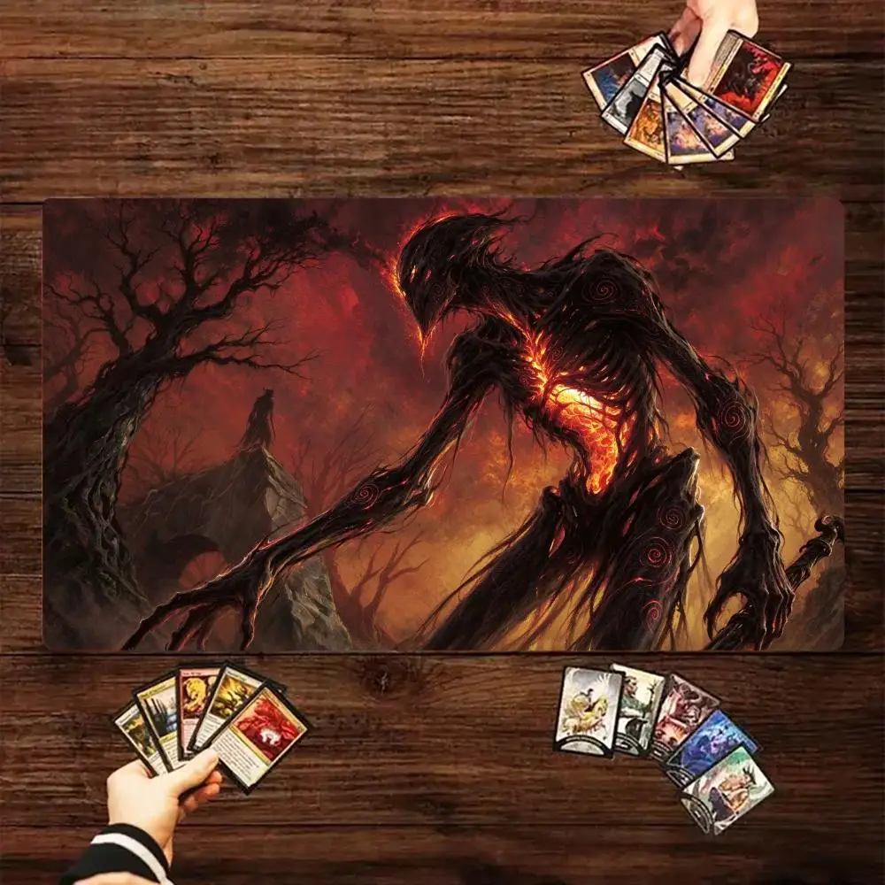 Withered Tree Skeleton Mouse Pad Card Playmat Stitched with Magic Zones Tabletop for MTG/TCG Card Battle Commander Gaming Mat