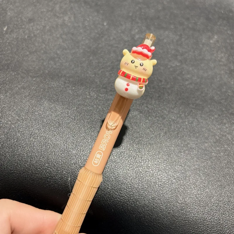Stylo neutre Chiikawa Hachiware Usagi, style dessin animé de Noël, avec pendentif tête de poupée mignon, pour étudiants