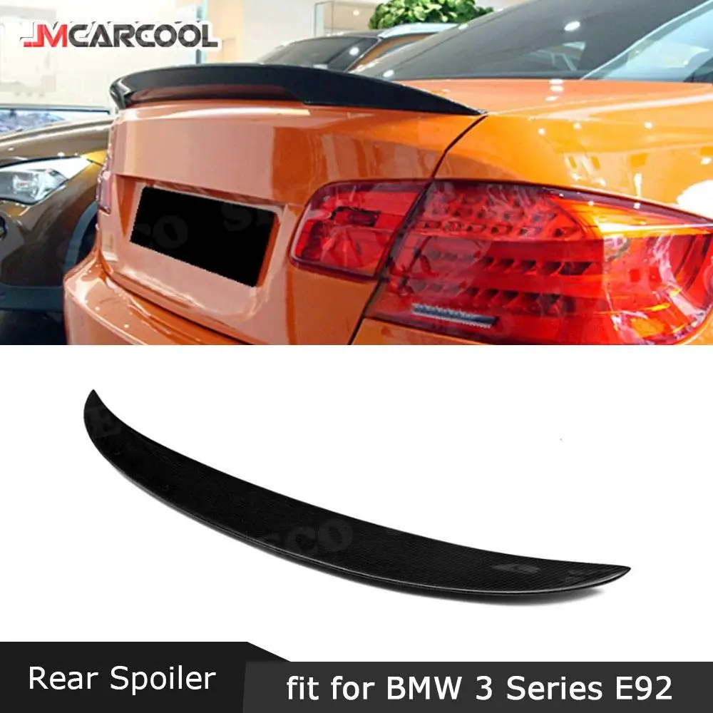 

JMCARCOOL Carbon Fiber Rear Lip Spoiler For BMW 3 Series E92 325i 328i 335i E92 M3 2005-2012 Boot Lid Wings Car Styling