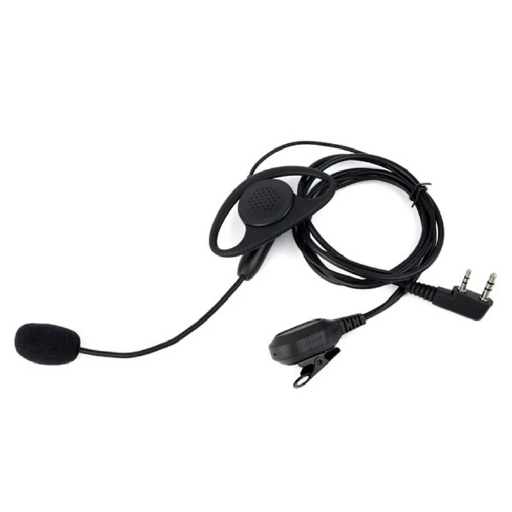 New D-Shape PTT Earpiece Headset with Boom Mic for Kenwood/Baofeng/Retevis/TYT Two Way Radio Accessories