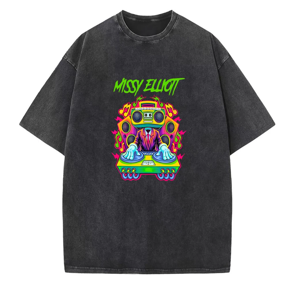 Missy Elliott Tour 2024 O-Neck Cotton Shirts Vintage Harajuku Short Sleeve Unisex Music Fans Gift Summer T-Shirts