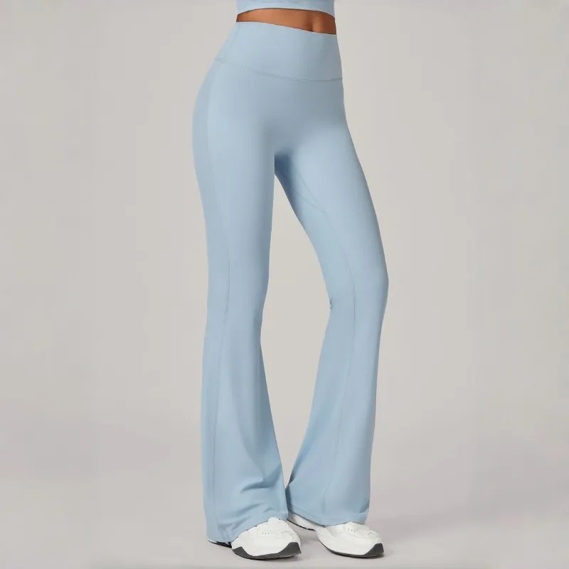 Women's High Waisted Yoga Pants Slim Fit Hip Lifting Flared Pants Gym Fitness Workout Pants Elastic Casual Sports Leggings
