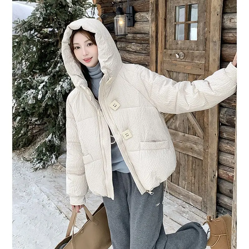 Women's Parkas Fairy Winter Autumn Tops Coat Cotton Clothes Hooded Short Senior Loose Brand Fashion Harajuku Hundred Versatile