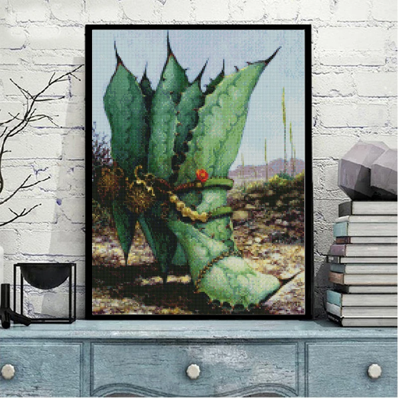 AB Diamond Painting High Heel Kit Landscape Cactus Plants DIY Mosaic Embroidery Cross Stitch Wall Stickers Home Decor