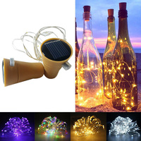 20LED Solar String Fairy Light Wine Bottle Lights Cork Shape Fairy Lights Waterproof Outdoor Garland Solar Power Lamp Room Decor