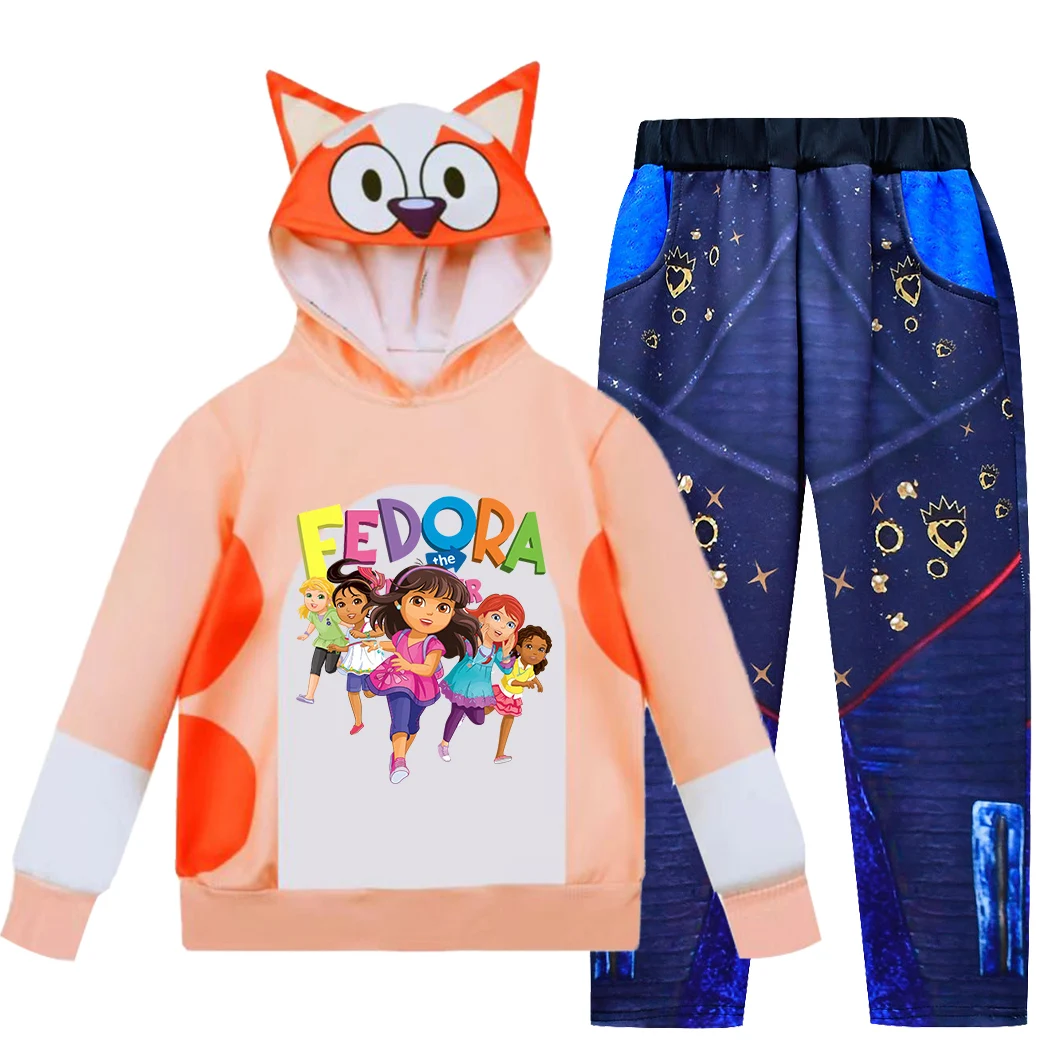 Dora The Explorer Cartoon Cuteness Long Sleeve Hoodies Sets Suitable for Boys and Girls Fashion Design Wish Asha Kawaii Clothing