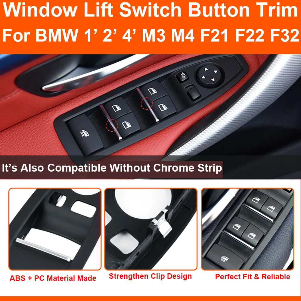 LHD Master Window Lift Switch Button Panel Trim Regulator Cover For BMW 1 2 4-Series F21 F22 F23 F32 F33 M3 M4 F80 F82 2012-19