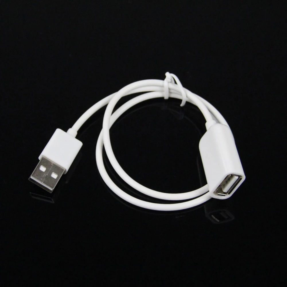 New Arrival White PVC Metal USB 2.0Male to Female Charging Cable Extension Adapter USB Data Cable Cord Extender Charge 1m 3Ft 6T