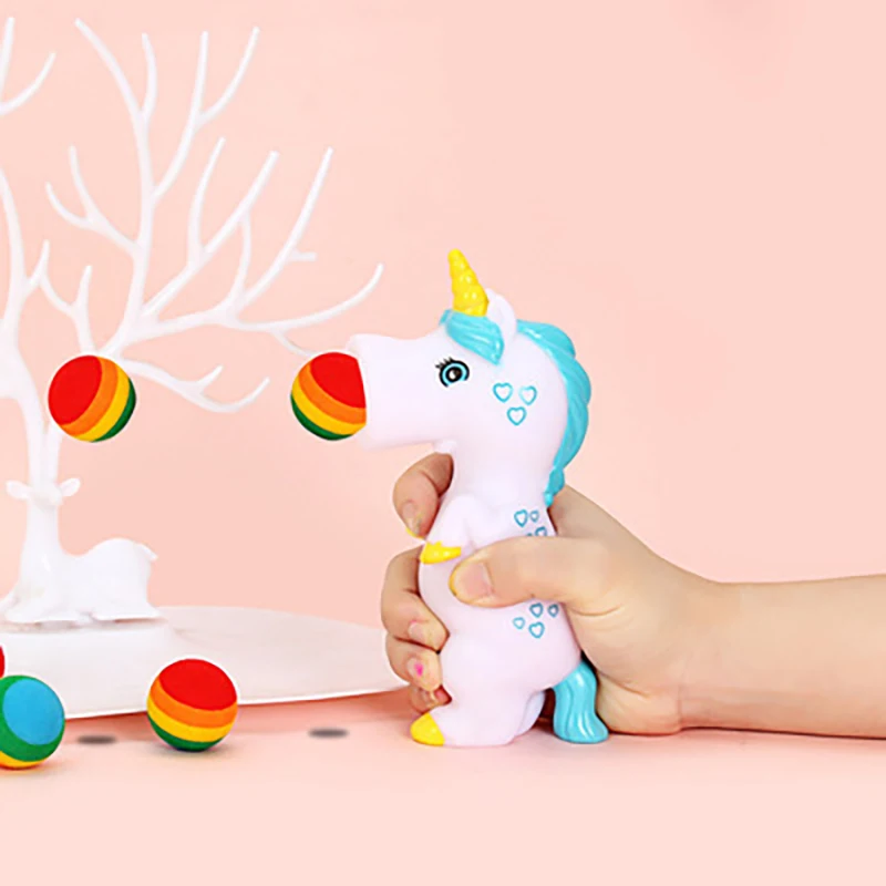 Funny Unicorns Squeeze Shoots Ball Cute Animal Out Foam Balls Kids Fidget Toys Weird Gadgets Autism Sensory Anti Stress Toy