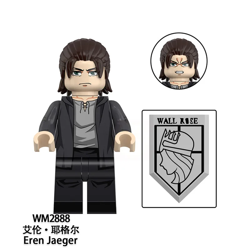 

2026 New Anime Eren Jaeger Building Bricks Mini Action Figures Attack on Titan Characters Building Blocks For Toys Gifts