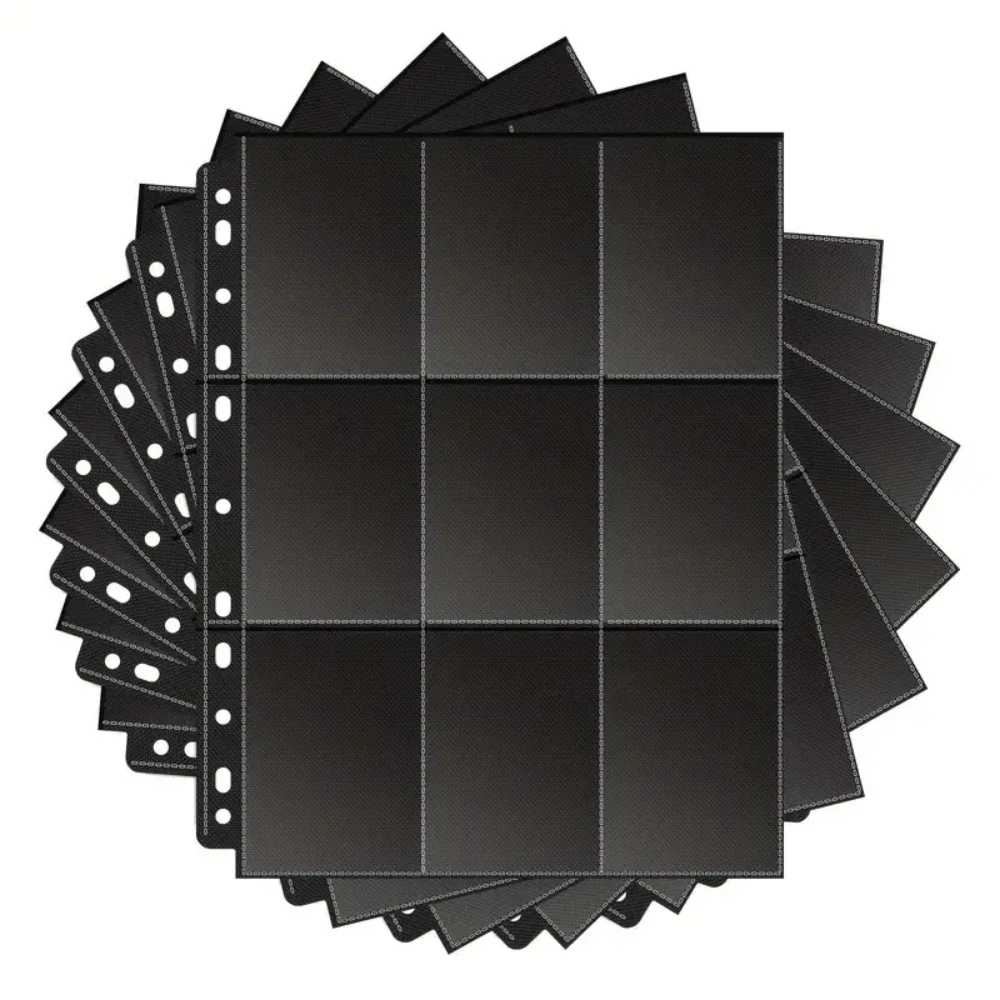 50 stuks 9-pocket paginabeschermer, ruilkaarthoezen pagina's honkbalpagina's voor 11 ringbanden, kaartvellen voor kaarten van standaardformaat