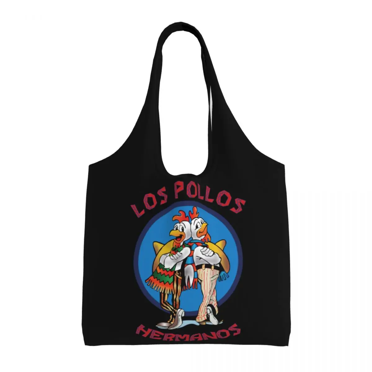 Kawaii Printed Funny Los Pollos Hermanos Tote Shopping Bag Recycling Canvas Shoulder Shopper Breaking Bad Bags Handbag