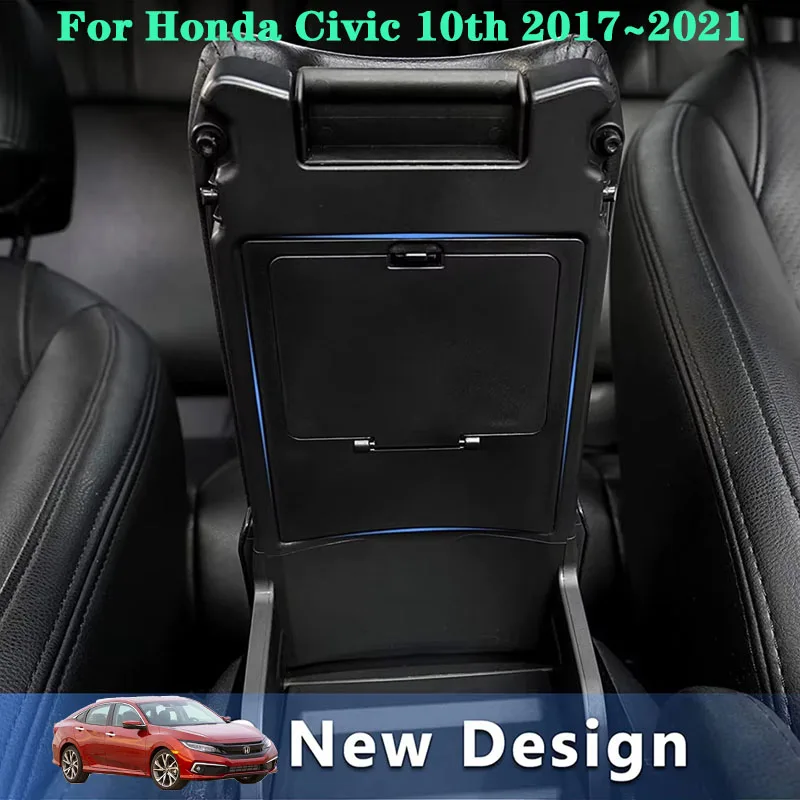 

Center Console Hidden Storage Box for 2016 2017 2018 2019 2020 2021 Center Console Organizer For Civic 10th Gen Auto Accessories