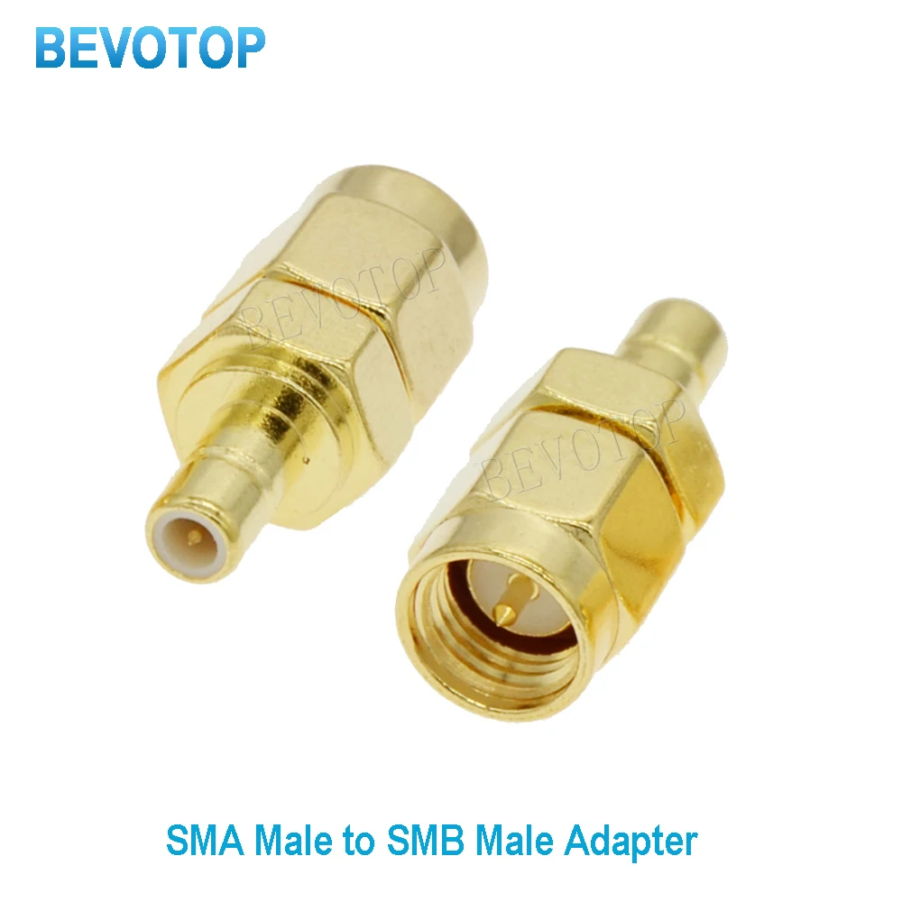 

100PCS/lot SMA Male to SMB Male Plug Straight Connector for Wifi Antenna Radio Antenna SMB to SMA RF Coaxial Adapter Wholesale