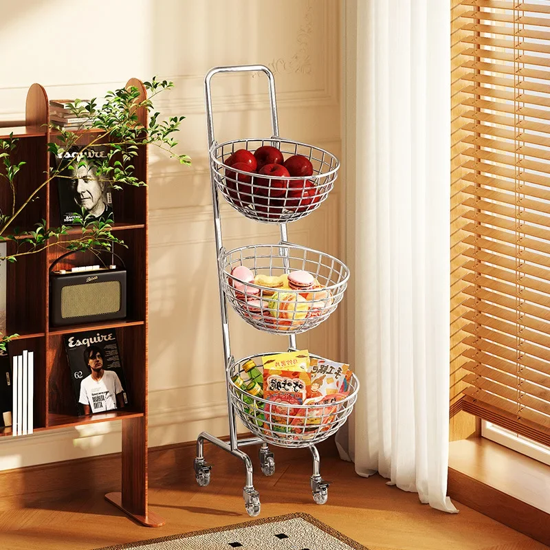 

Oblique vegetable rack, kitchen storage basket, floor-to-ceiling multi-layer storage, fruit snacks