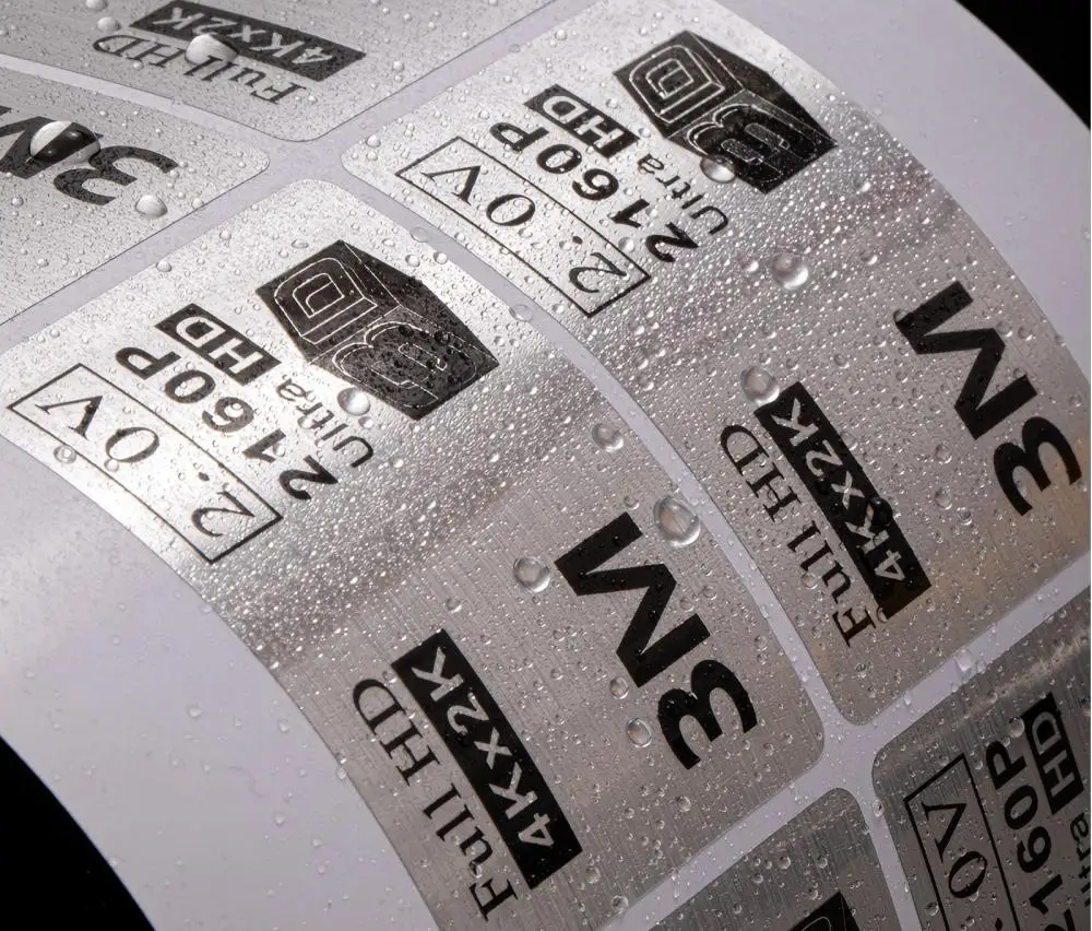 Matte Silver Self-Adhesive PET Label Waterproof Tear-Resistant Sticker for Durable Identification And Organization