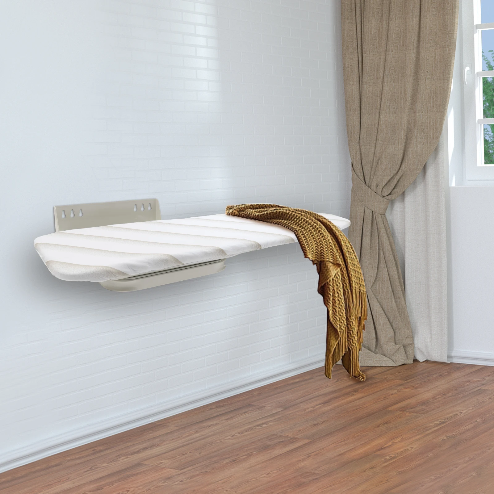 

Steel Wall-Mounted Ironing Boards, Iron Board with Heat Resistant Cover, Ironing Board for Homes, Laundry, Tailors