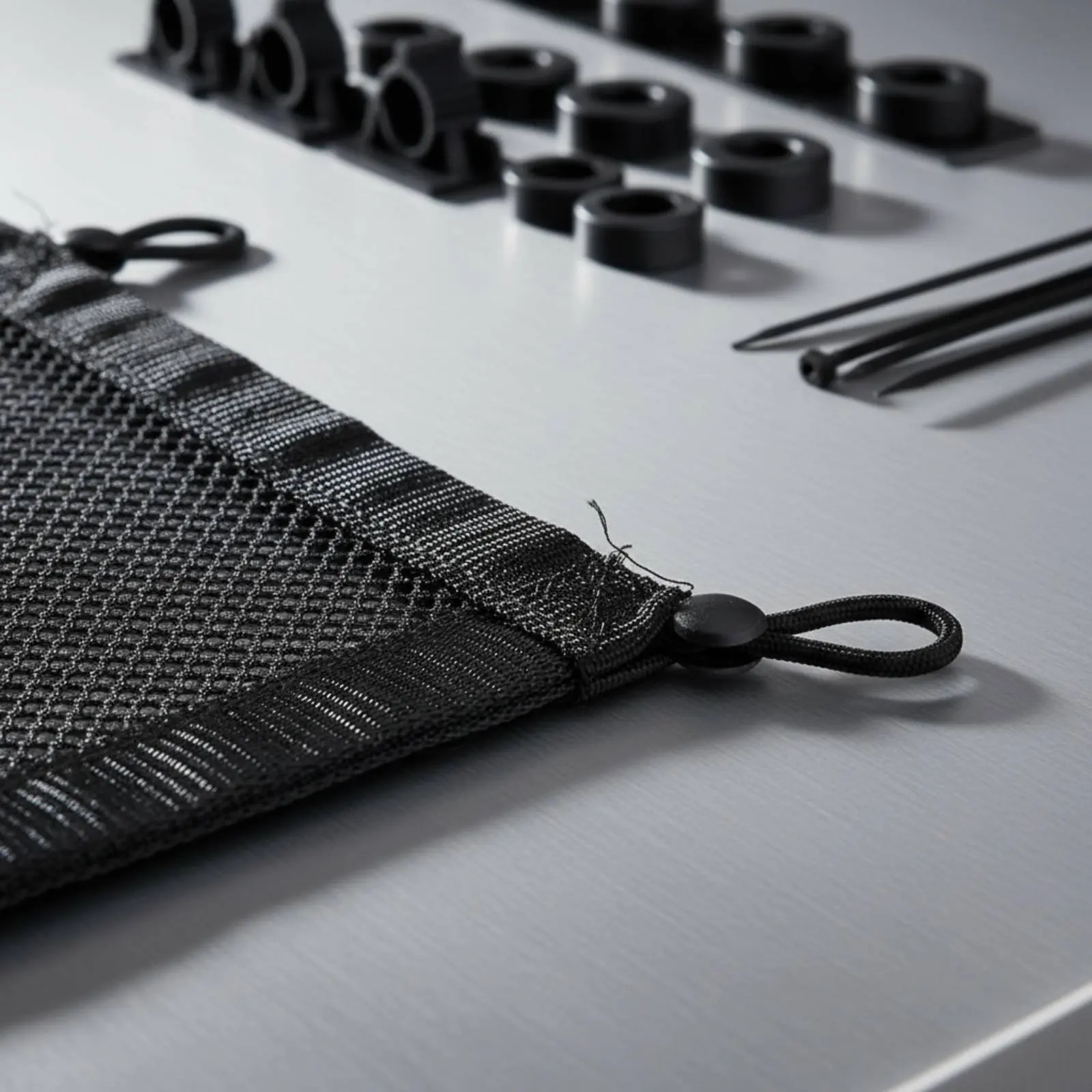 Under Desk Wire Management Net Tool-Less-Effortless Installation Desk Wire Storage Pouch Power Strip Holder Net Tidy and Clean