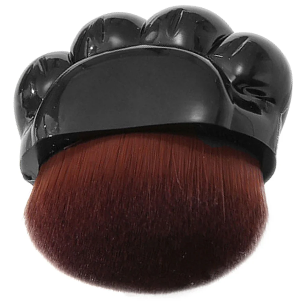 Brocha de maquillaje de pata bonita, cerdas sintéticas de mango corto, base plana, corrector en polvo, colorete, aplicador facial, brocha de viaje