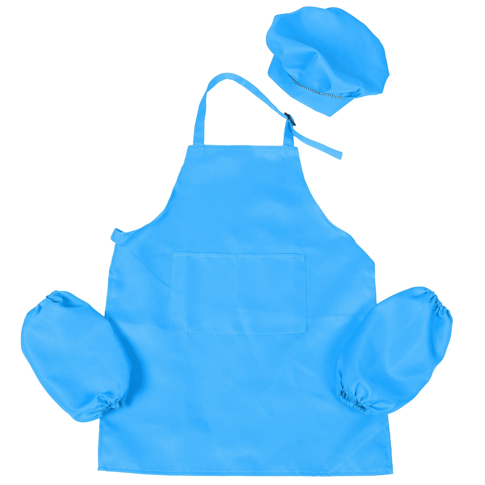 

1Set Kids Cooking Apron with Hat Sleeve Adjustable Straps for Children's Baking Painting Crafts Activities Soft Comfortable Easy
