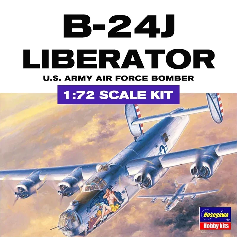 

Hasegawa 1/72 01559 B-24J Liberator Heavy Bomber Military Assembled Scale Model Kit DIY Toy, Collection Birthday Gift