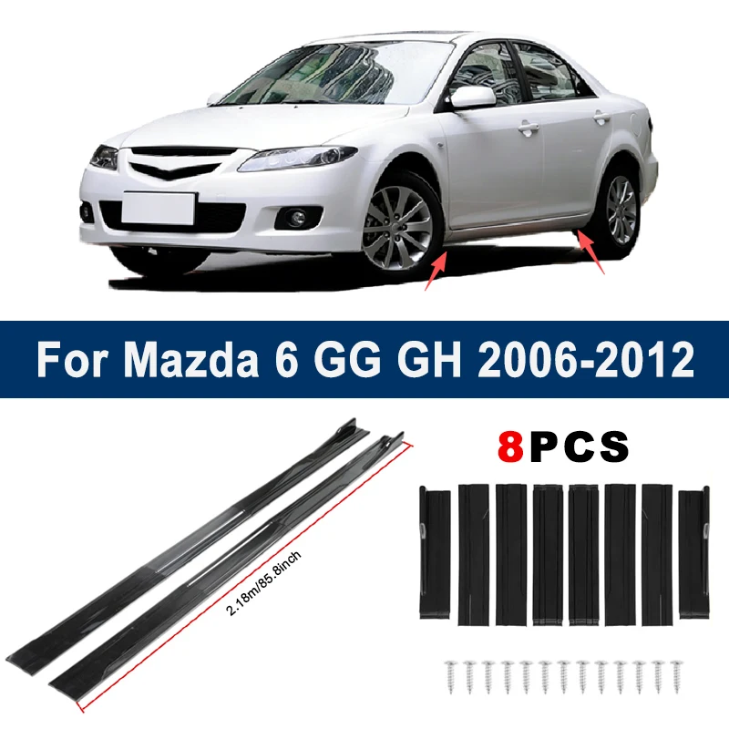 

2.18m Sectional Side Skirt Extension Lips For Mazda 6 GG GH 2006-2012 - Racing Side Spoiler Car Modified Body Kit Accessories