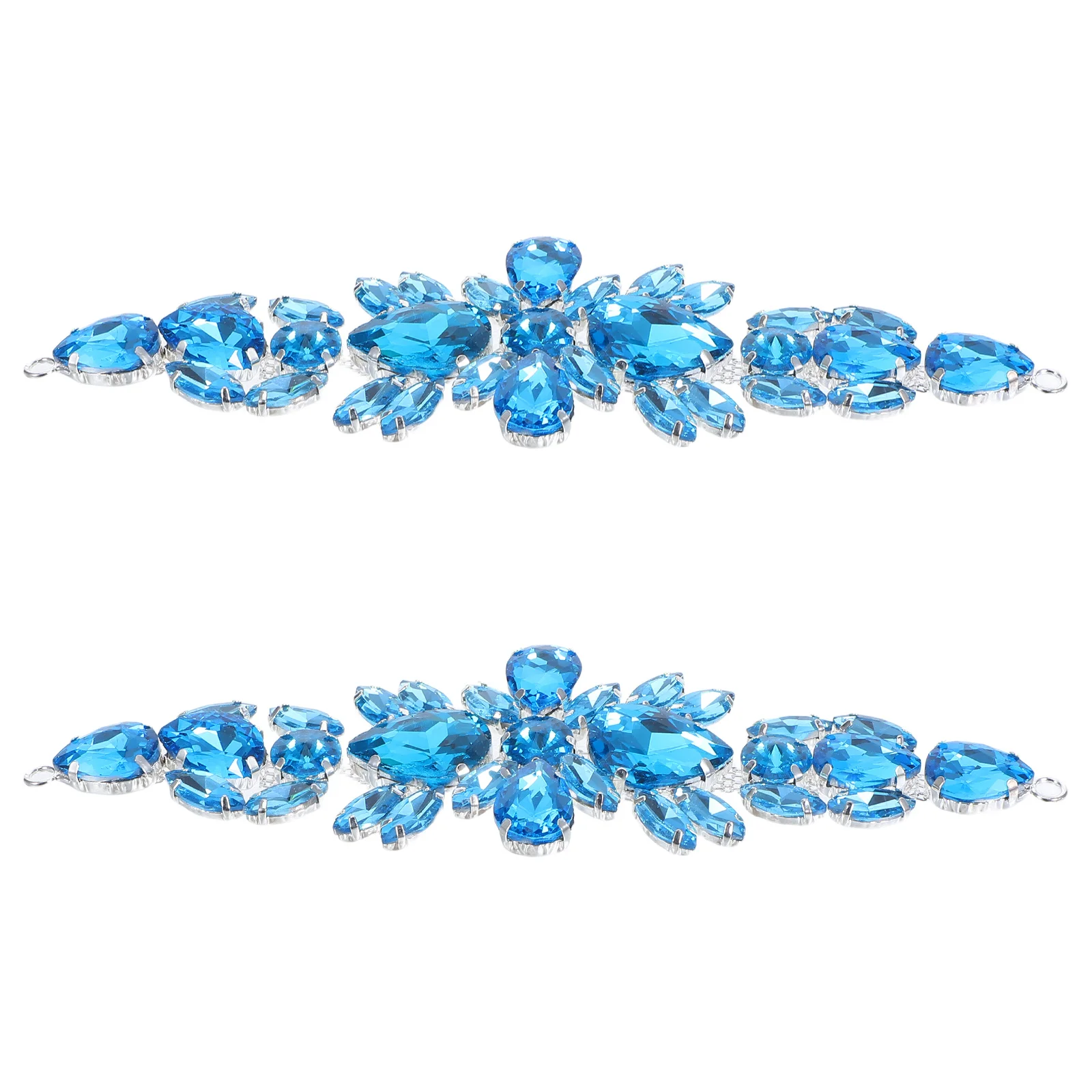 

2Pcs Rhinestone Flower Appliques Lightweight Crystal Embellishments for Wedding Bridal Shoes and Dresses Floral Wedding Applique
