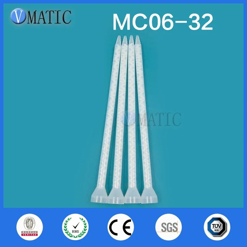 Free Shipping 5Pcs Resin Static Mixer MC06-32 Mixing Nozzles For Duo Pack Epoxies (White Core)