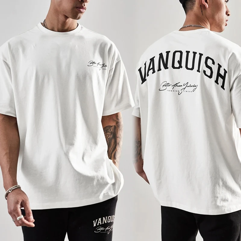 Summer Men Fashion Cotton T-Shirt Vanquish Tops Tees Male Casual Y2K O-Neck Clothing Women Short Sleeve Harajuku Streetwear