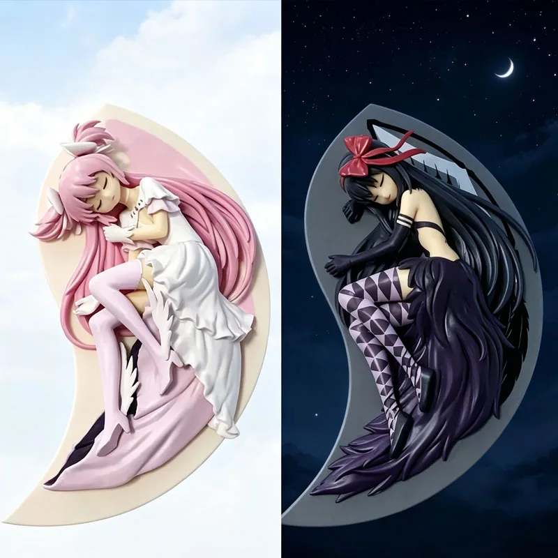 

10/18cm Puella Magi Madoka Magica Kaname Madoka Akemi Sleeping Beauty Black White Angels Action Figure Model Desktop Decoration