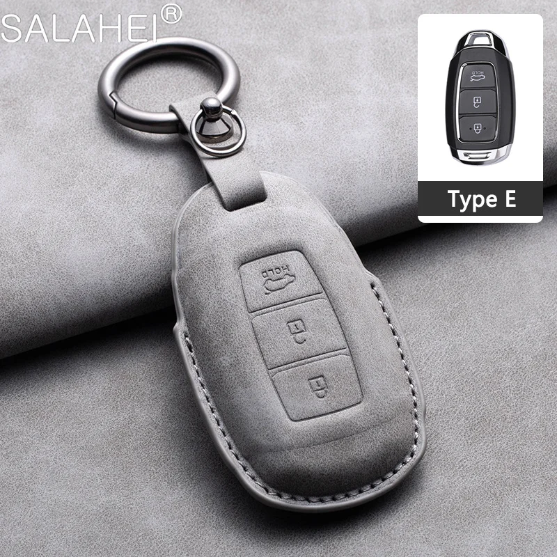 New Sheepskin Car Key Cover Case Shell For Hyundai Santa I30 IX35 2015-2021 Encino KONA Solaris Azera Grandeur Elantra Accent Fe