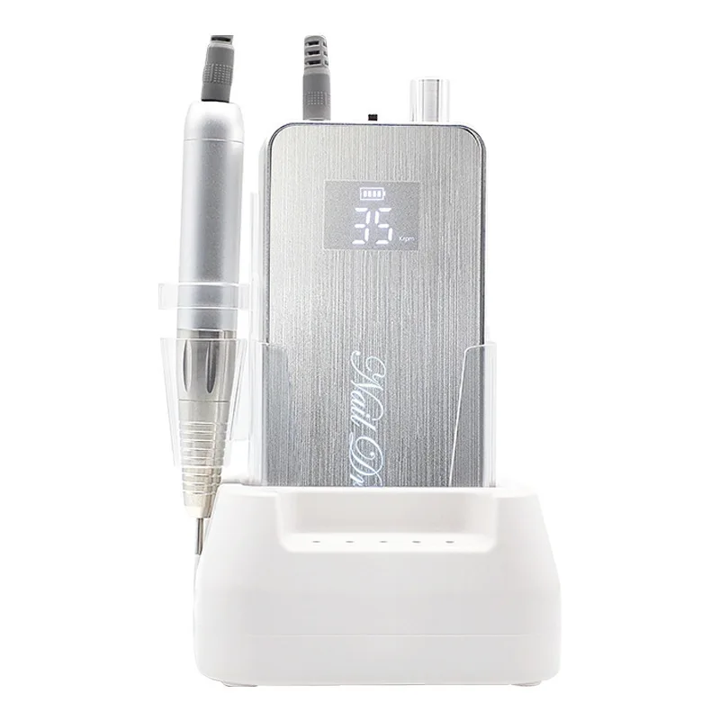 

Hollow Cup Nail Drill - Ultra-Quiet 45dB, 35K RPM, Portable for Salon & Home, Cordless Rechargeable