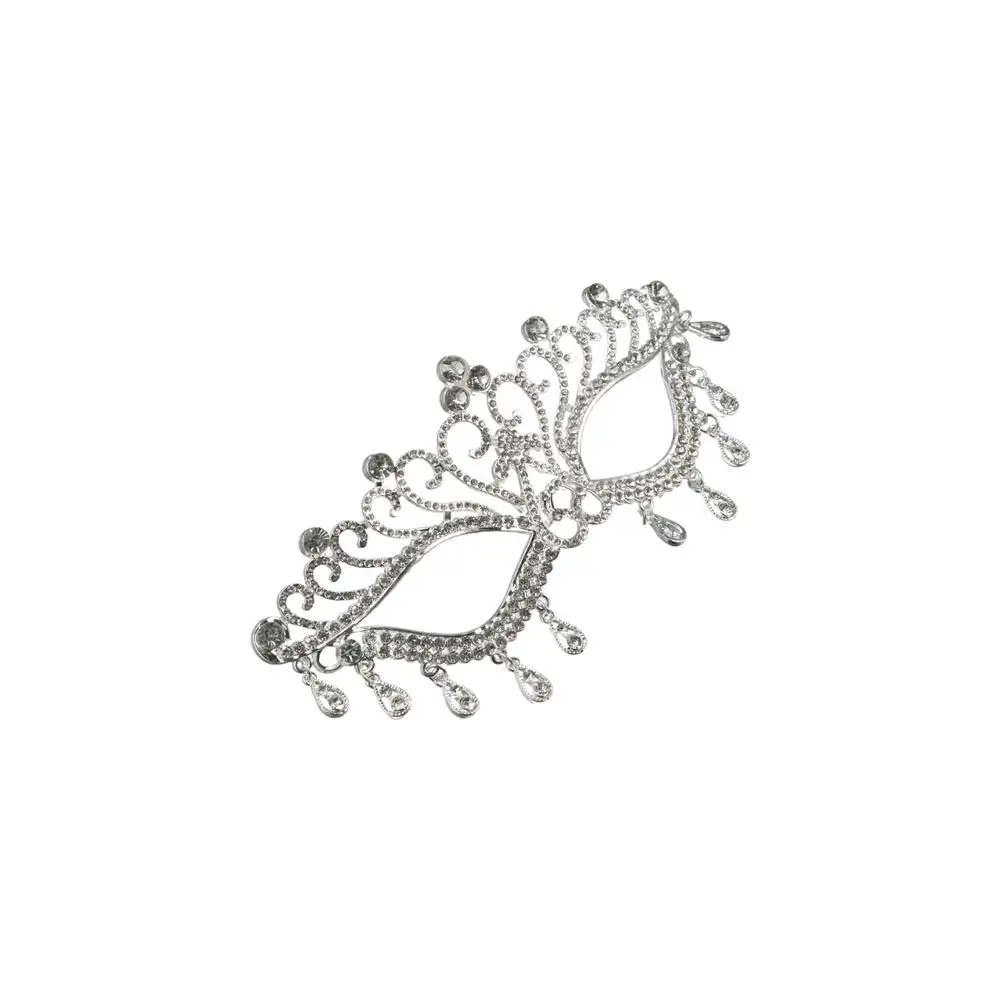 シンプルなベールラインストーンマスクタッセルフルフェイス仮面舞踏会マスクカーニバルコスチューム小道具フェイスチェーンフェイシャルジュエリーアクセサリー男性用