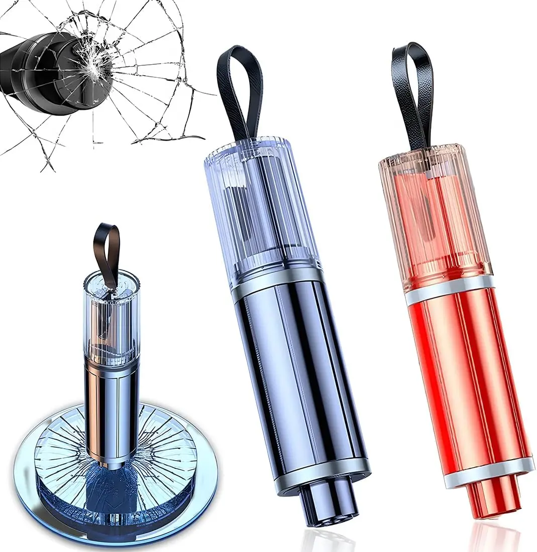 

Многофункциональный аварийный спасательный инструмент 2-в-1: резак для ремней безопасности и стеклобой для автомобиля, молоток для экстренного выхода