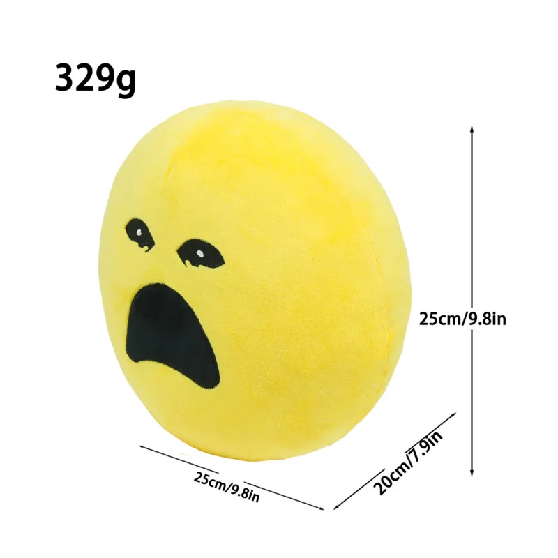 Verity Smile Face Plush Toy Ball Stuffed Doll Yellow Pillow Funny Teeth Plushie Birthday Christmas Gift For Kids Adults