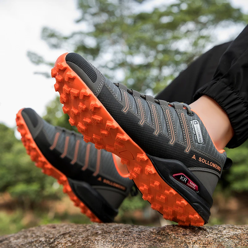 Outdoor Breathable Travel Walking Shoes Men's Waterproof Hiking Shoes Tactical Training Shoes Comfortable Lockless Cycling Shoes