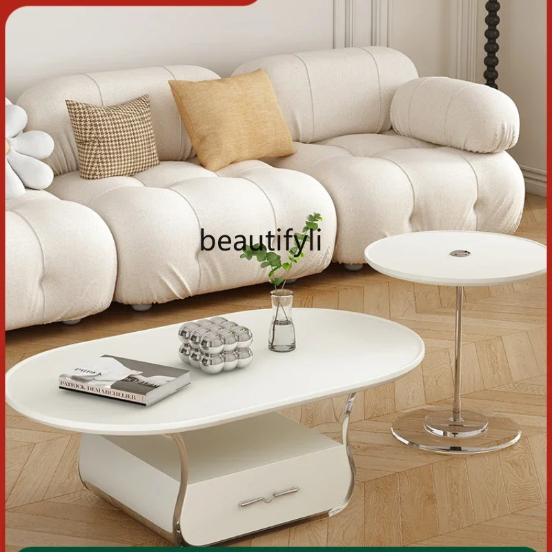 

Cream Style Tea Table Living Room Home Tea Table Light Luxury Modern Acrylic Tea Table