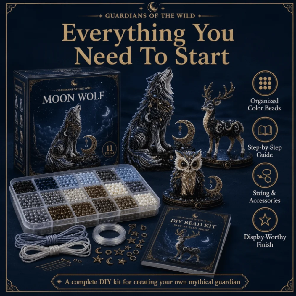 3D Design Animal Guardian Beading Kit Animal Shape Handmade DIY Beadwork Craft Kit Material Package with Colorful Beads
