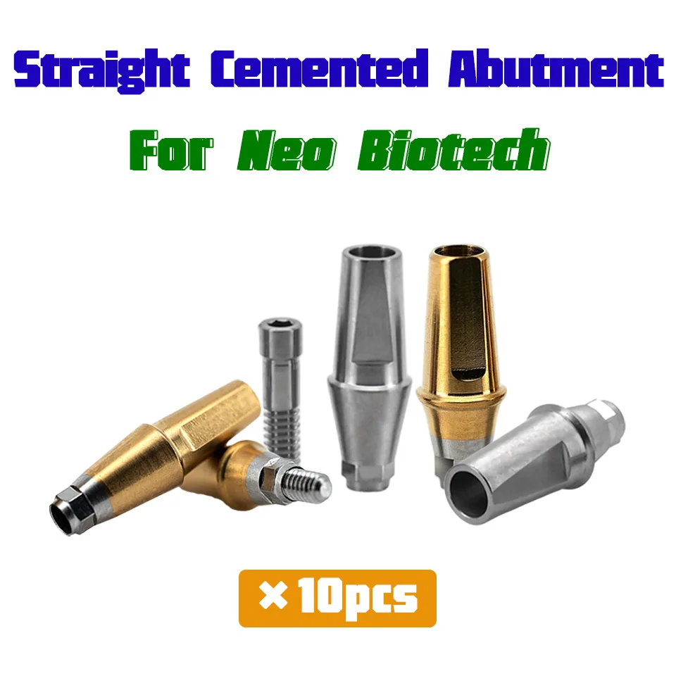 Straight Implant Abutment and Screw Set For Neo Biotech Cement-retained Prosthesis Medical Titanium Dentist Supplies 10pcs