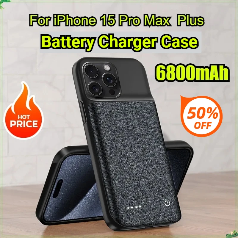 

6800mAh Battery Charger Case for IPhone 12 13 14 15 Pro Max Plus Silm Extenal Battery PowerBank Charging Cove Power Bank Cases