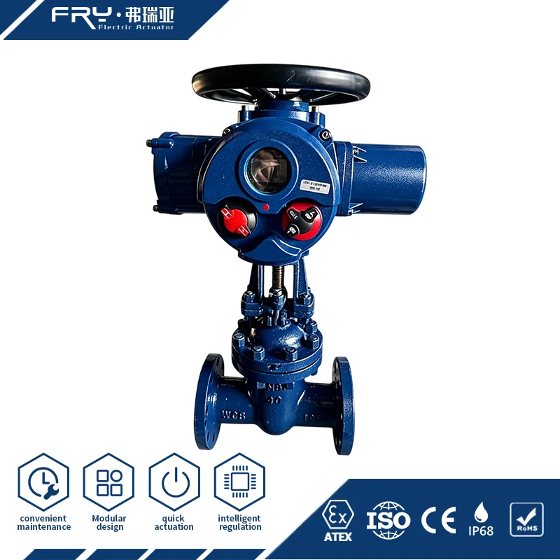 Multi Turn IP67 Explosion Proof Electric Actuator Flange Gate Valves On/Off Type For Oil Gas And Desalination Plants