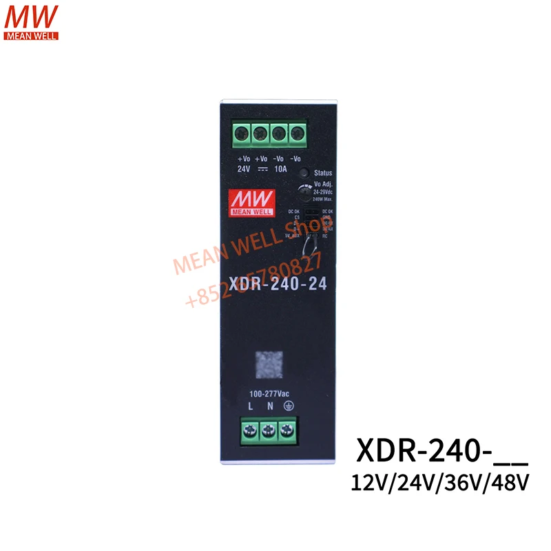 MEAN WELL 240W High-End Ultra SlimIndustrial DIN Rail Switching Power Supply XDR-240E-12 XDR-240E-24 XDR-240E-36 XDR-240E-48