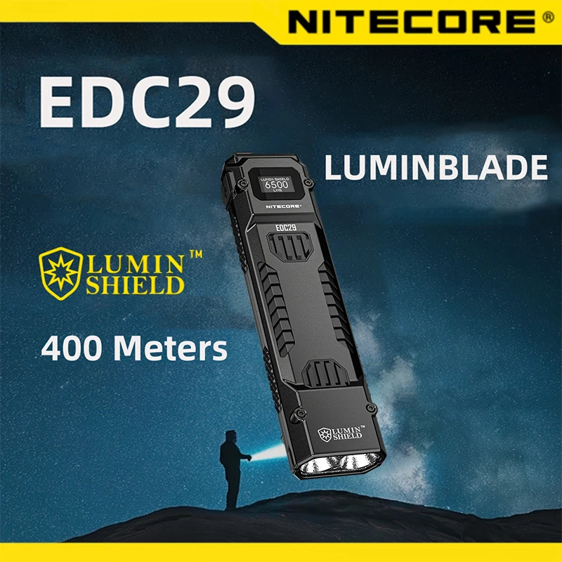 NITECORE EDC29 Точный фонарик Сильный свет Дальнего действия Ультра-яркий Ультратонкий портативный уличный фонарик для самообороны для КЕМПИНГА