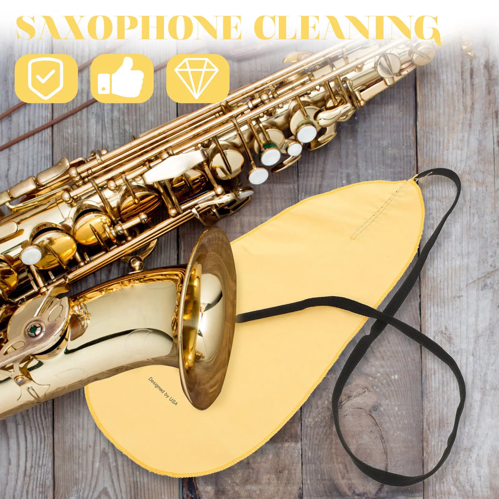 Efficient Clarinet Inside Cleaning Cloth Soft Supple Fabric for Moisture Removal and Surface Protection Suitable for Saxophone