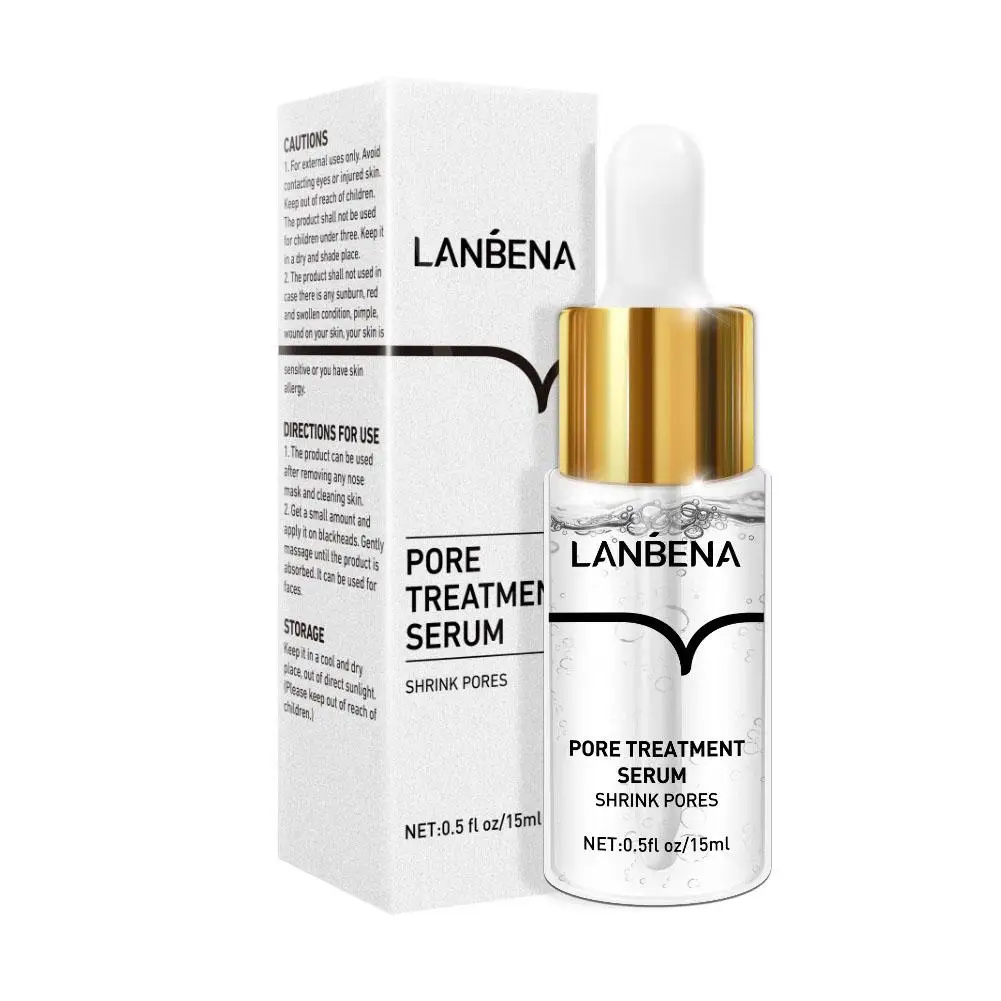 Lanbena-suero para tratamiento de poros, esencia para reducir los poros, alivia la reparación de la piel, hidratante, sequedad de la piel, Control de aceite suave, Firmi E3p2