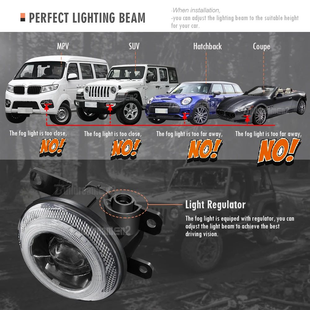 Luz LED antiniebla de ojo de Ángel para coche, lámpara de circulación diurna DRL H11 de 2X30W para Honda Pilot 2012, 2013, 2014, 2015