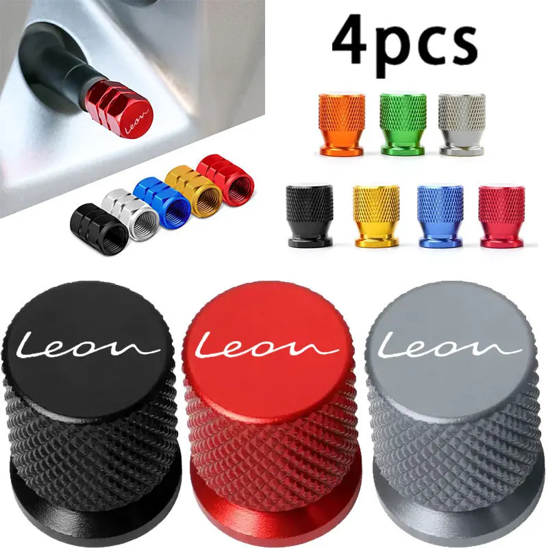 

4PCS Colorful Car Accessories Car Tire Valve Cap For Seat leon mk3 mk2 5f mk1 fr 1p 2 TARRAC