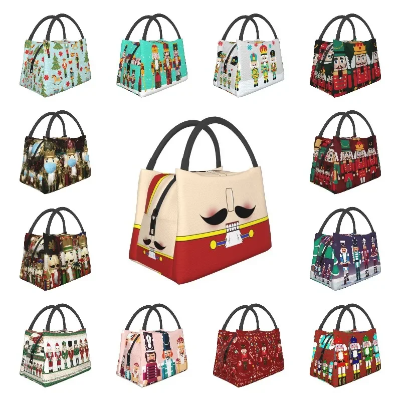 

Funny Nutcracker Mask Thermal Insulated Lunch Bags Women Portable Lunch Tote for Outdoor Picnic Storage Meal Food Box