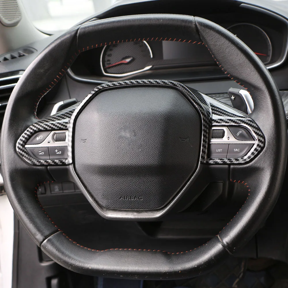 Lenkrad-Verkleidung für den Innenraum des Autos für Peugeot 208 308 408 508 2008 3008 5008 Dekorative Aufkleber Schutz Zubehör – Detail 2
